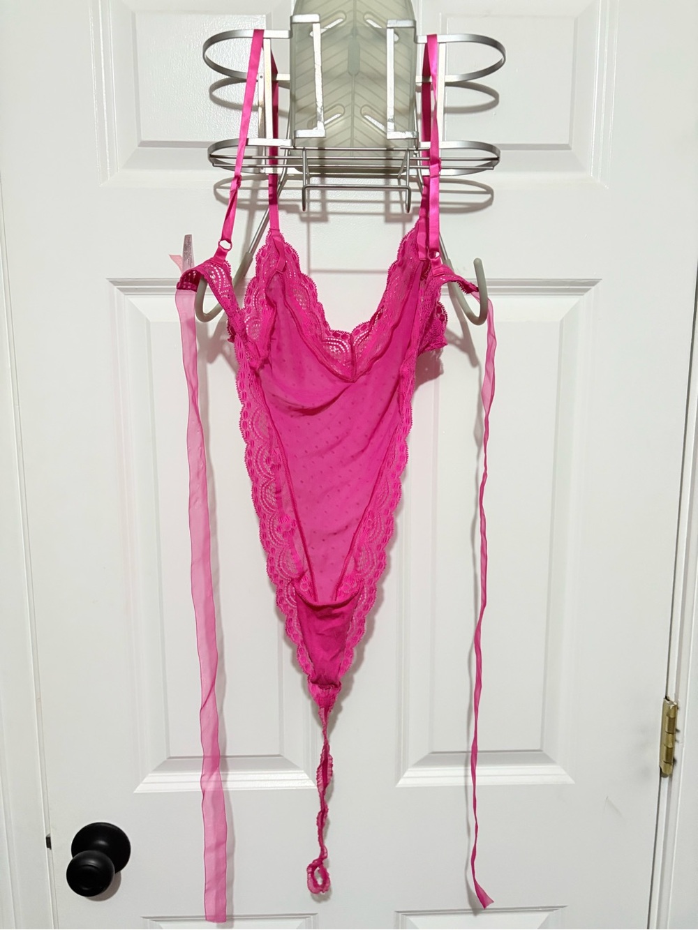 Victoria's Secret Hot Pink Lace Chemise Teddy